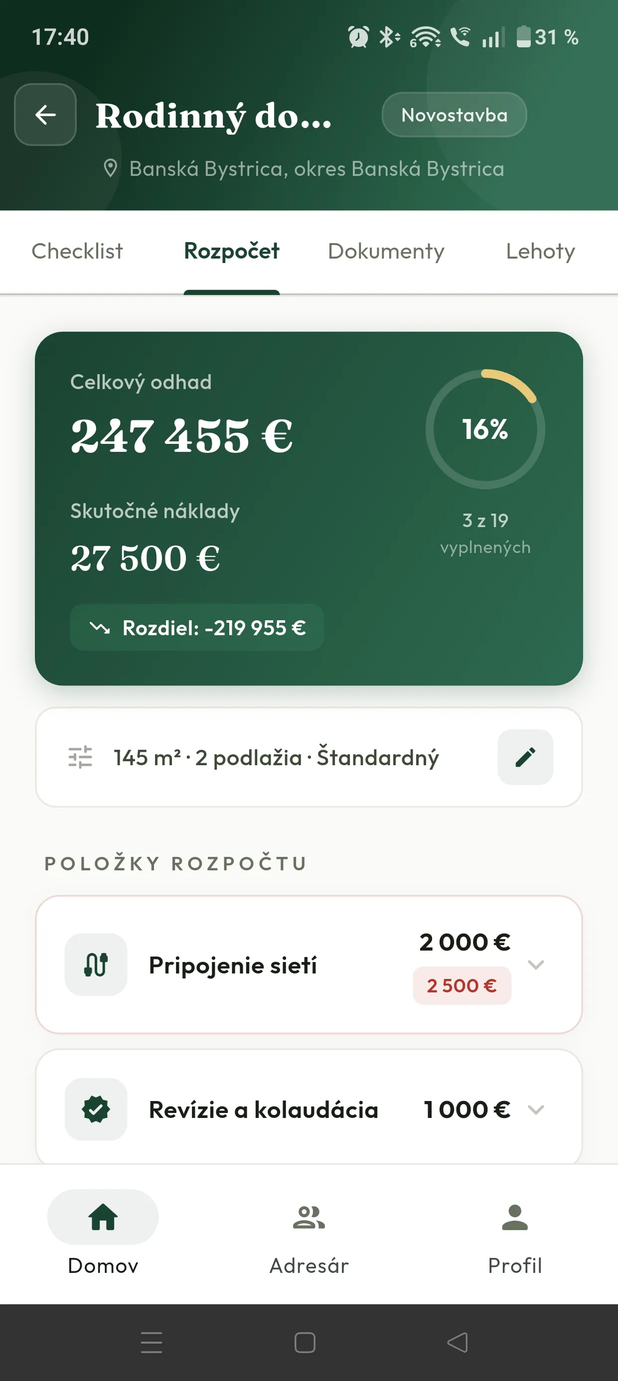 Kalkulácia stavebných nákladov