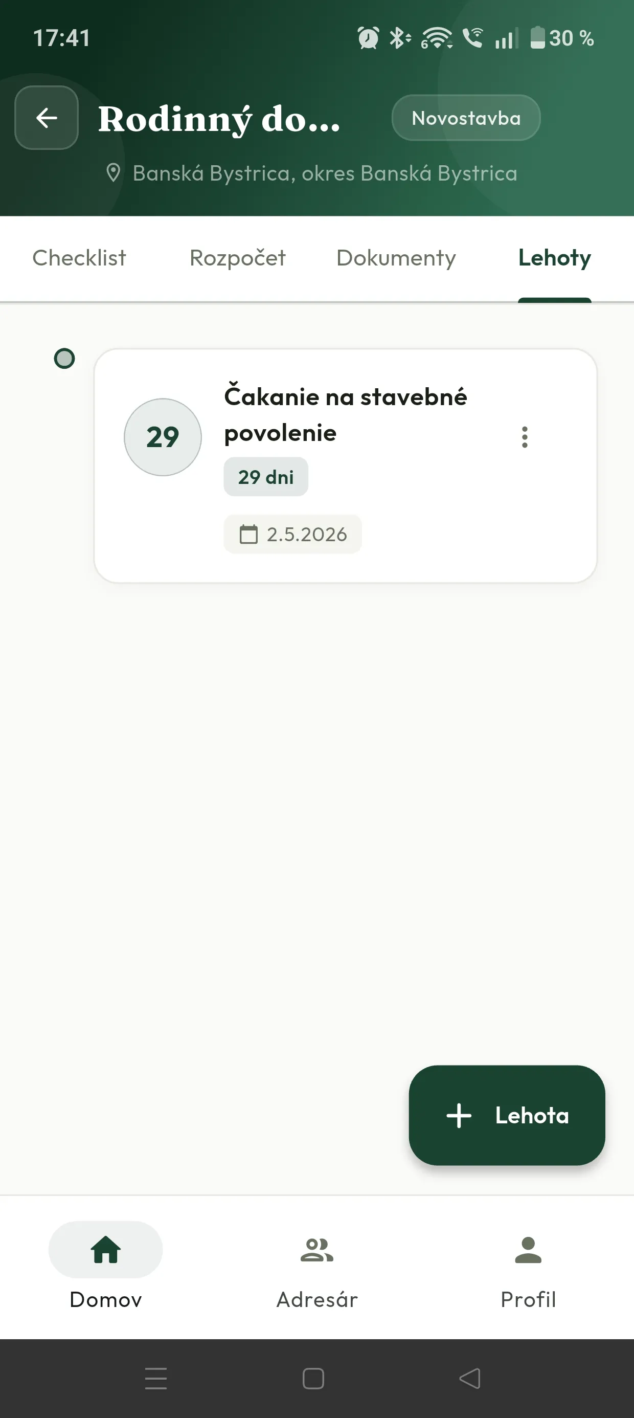 Prehľad zákonných lehôt